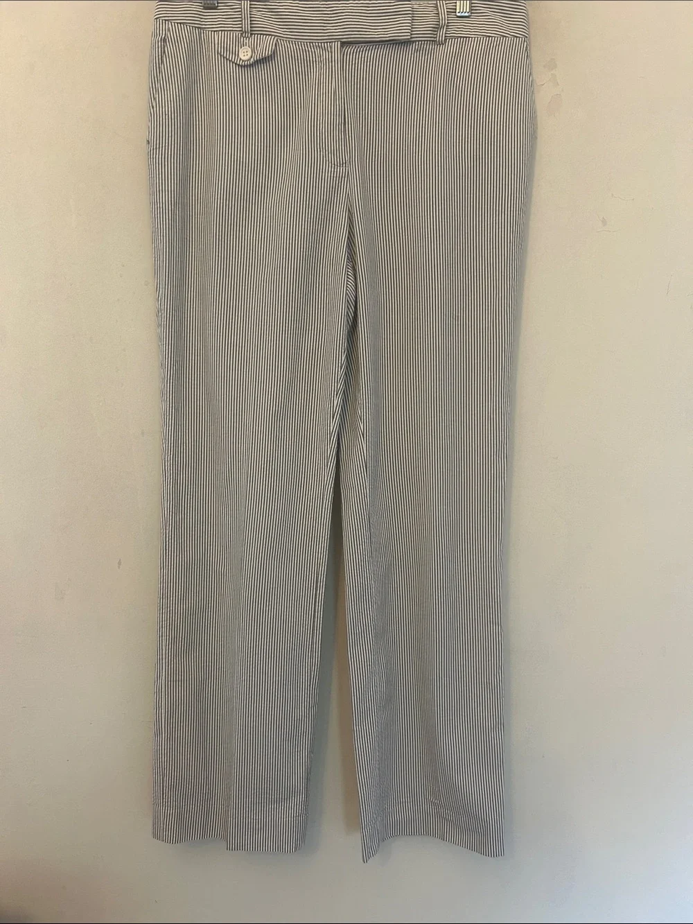 Talbots Striped Lightweight Dress Pants - Navy & White Size 10 EUC